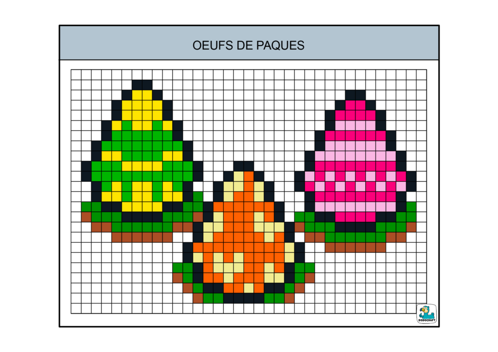 Oeufs de pâques pixel art dodocraft