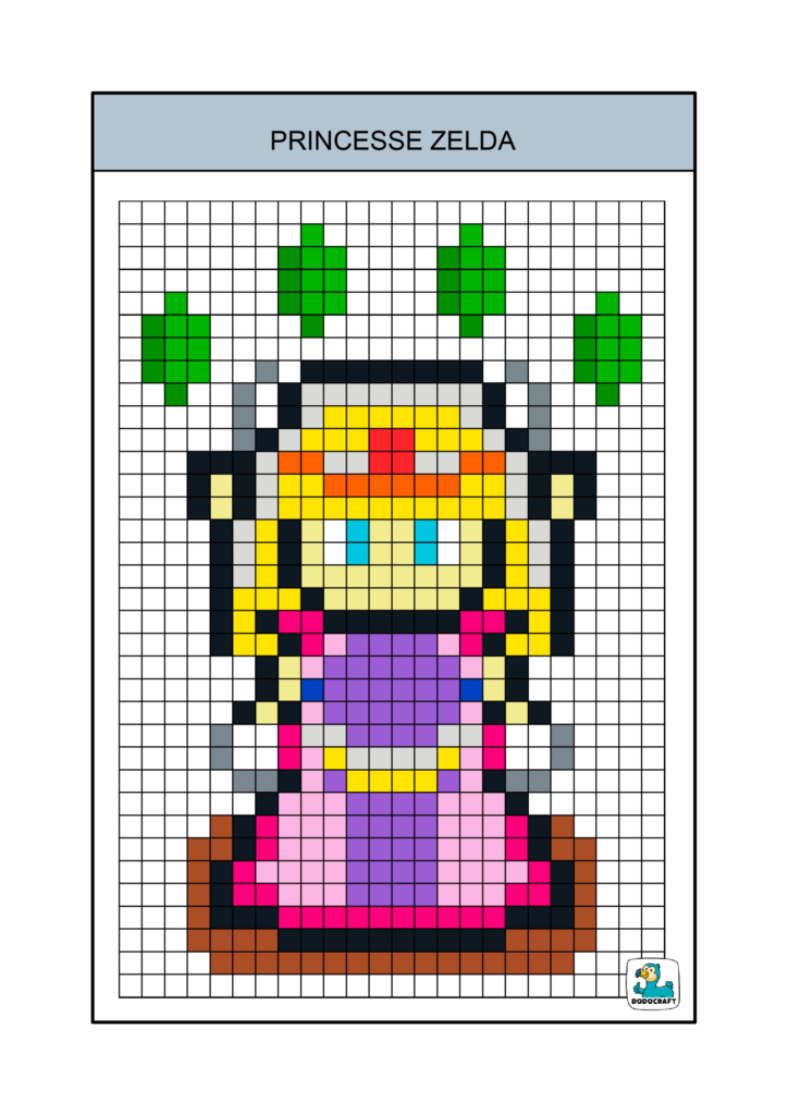 Princesse Zelda pixel art dodocraft