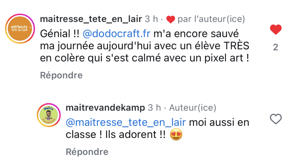 Bewertung von Lehrerin Tête en l'Air