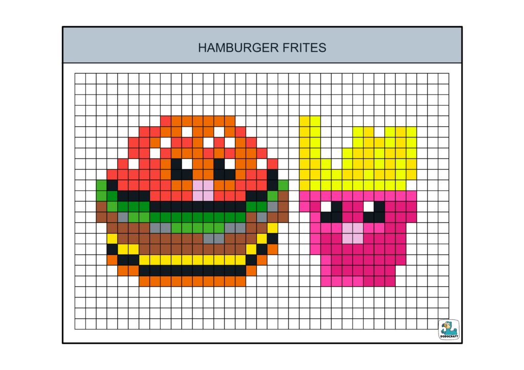 Modèles Kawaii Burger Frites