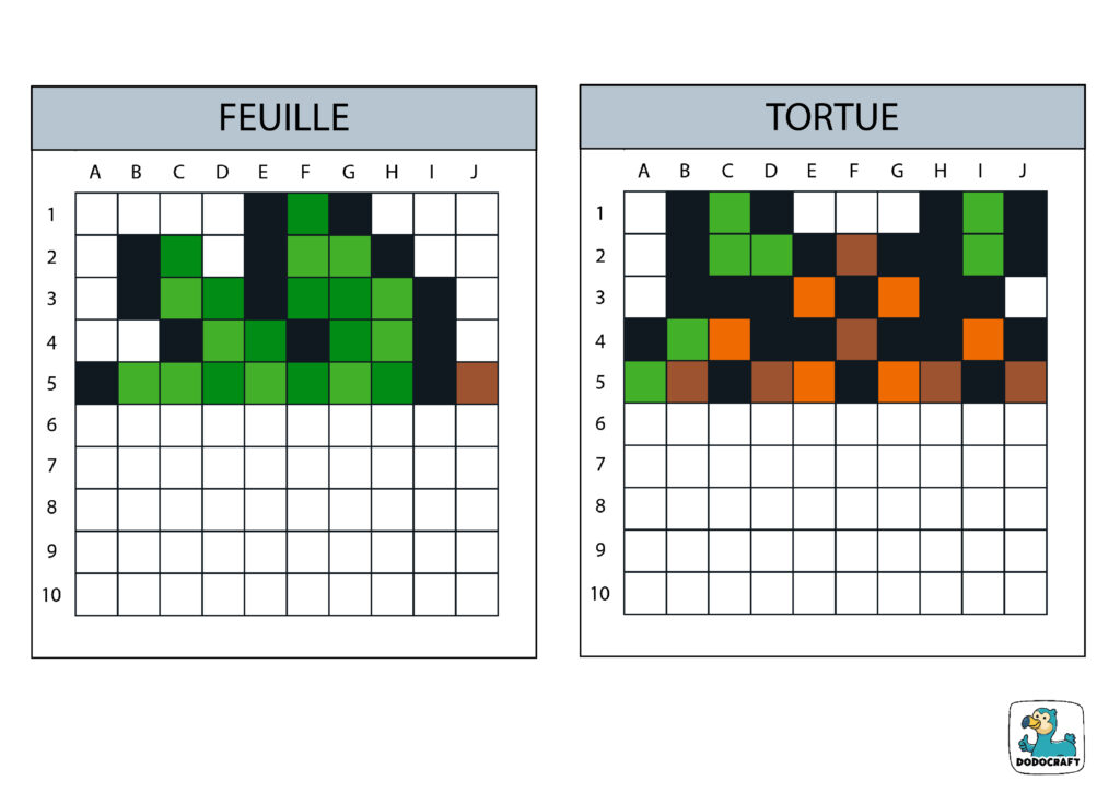 Modèles symétriques : feuille et tortue